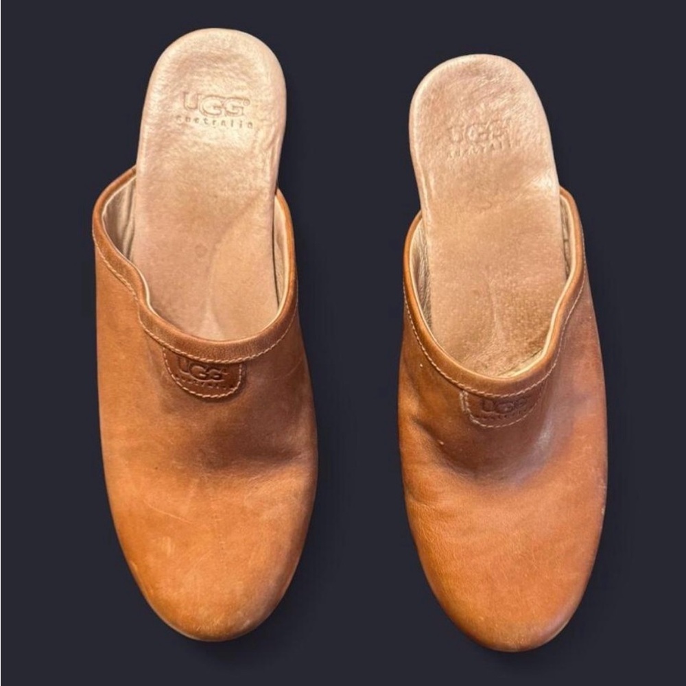 Brown Leather Clogs - Picture 2 of 5
